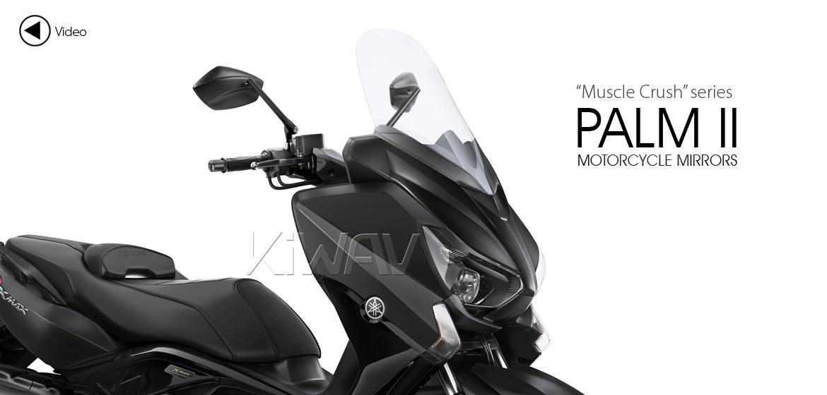 KiWAV motorcycle mirrors PalmII black 8mm for scooters