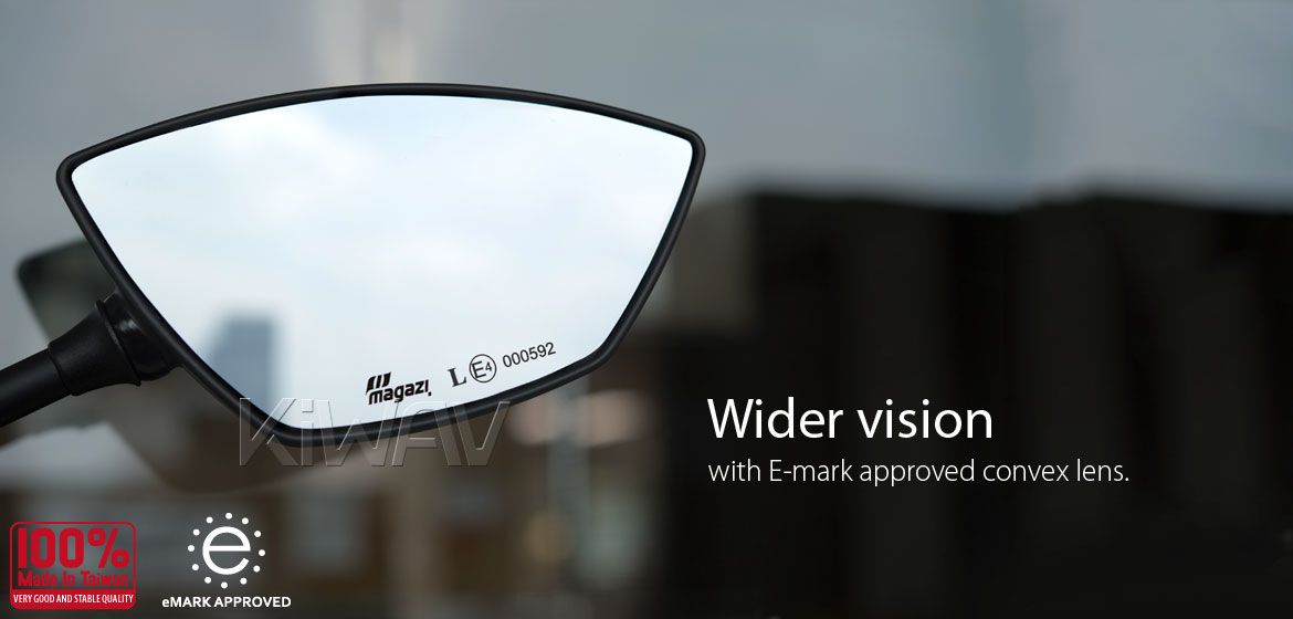 ブラックベルベット　ミラー ハーレーに対応: バイクミラー ブラックライン 黒と黒い線 5/16