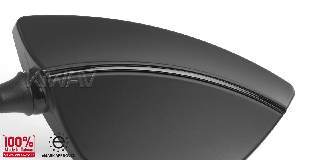 ハーレーに対応: バイクミラー ブラックライン 黒と黒い線 5/16