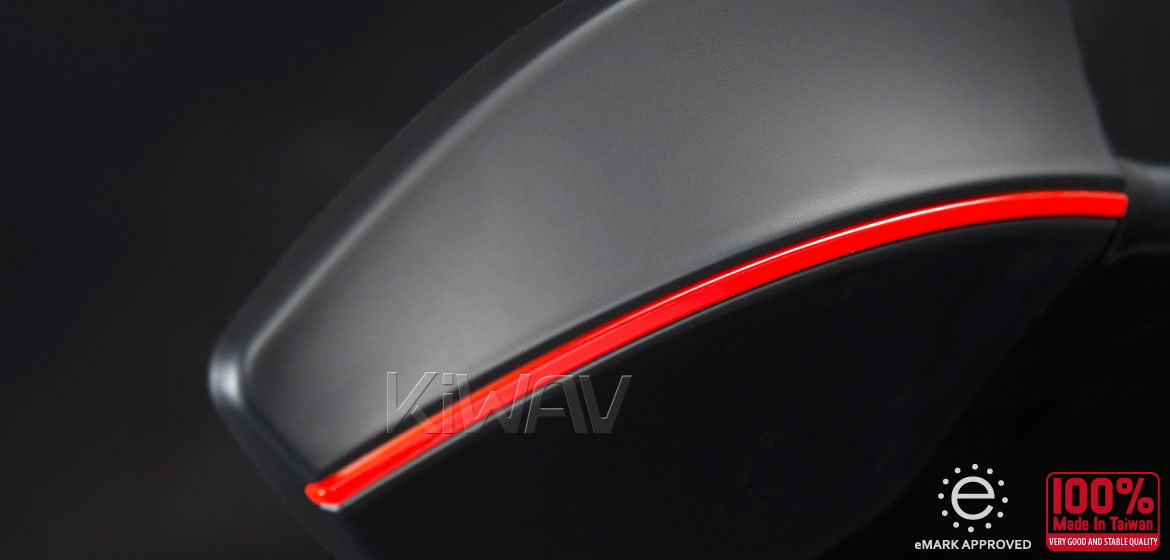 KiWAV Redline motorcycle mirrors universal fit 10mm Magazi