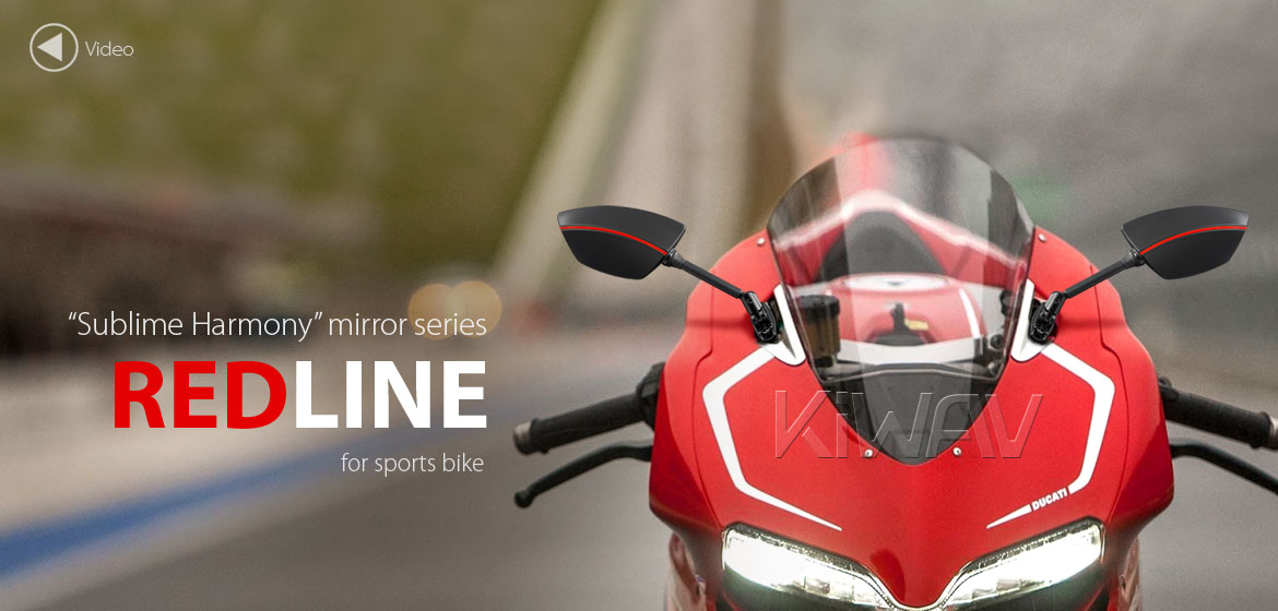 KiWAV Redline fairing mount rearview mirrors for sportsbike motorcycle Magazi