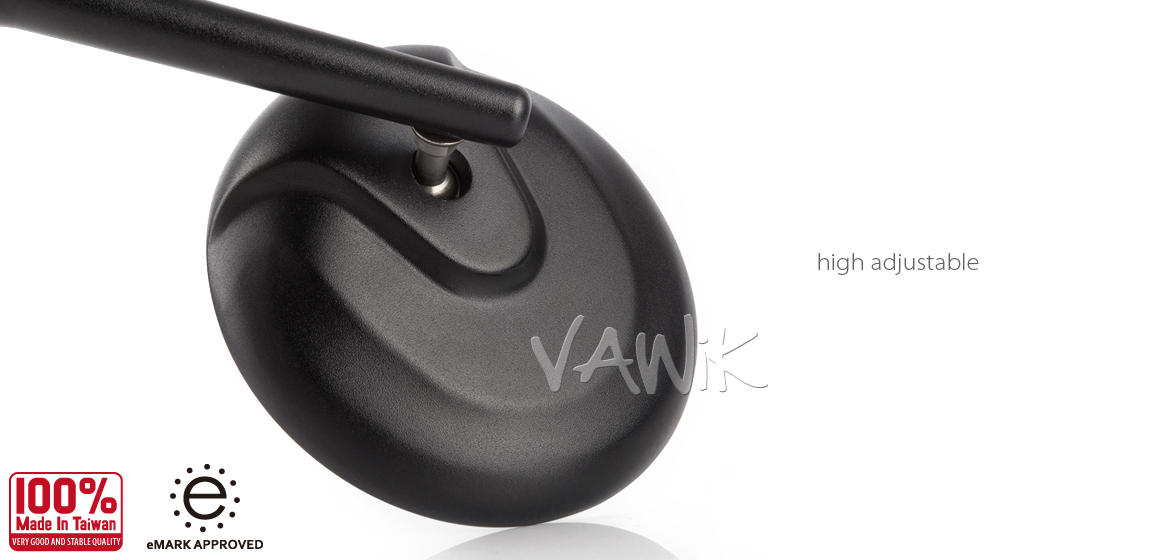 vegamike様 VAWiK mirrors black Retro round convex chrome base fits