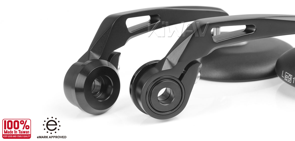 KiWAV RetroHB black motorcycle bar end mirrors