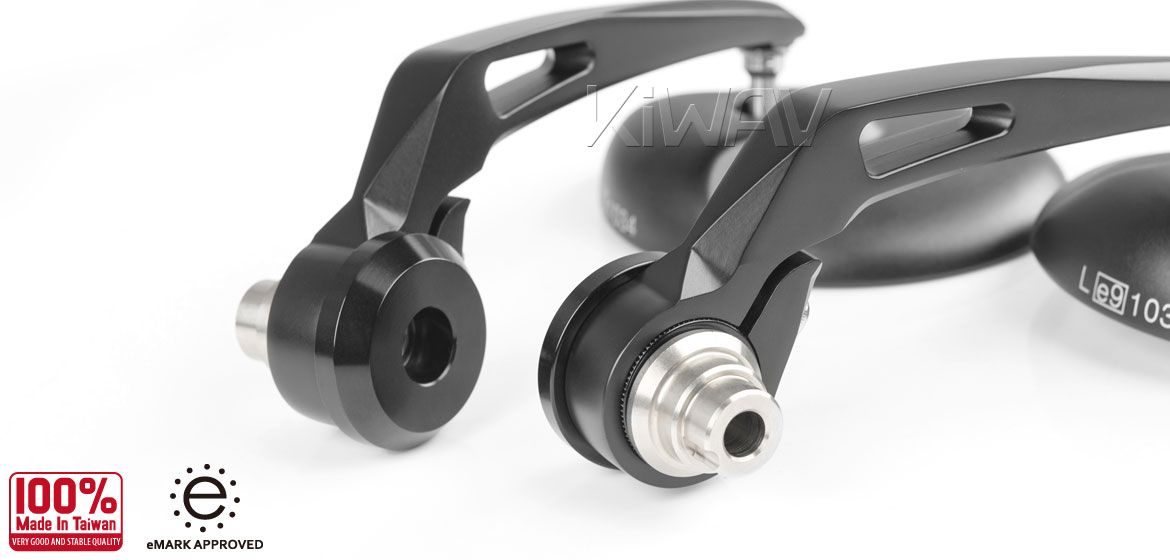 KiWAV RetroHB black motorcycle bar end mirrors