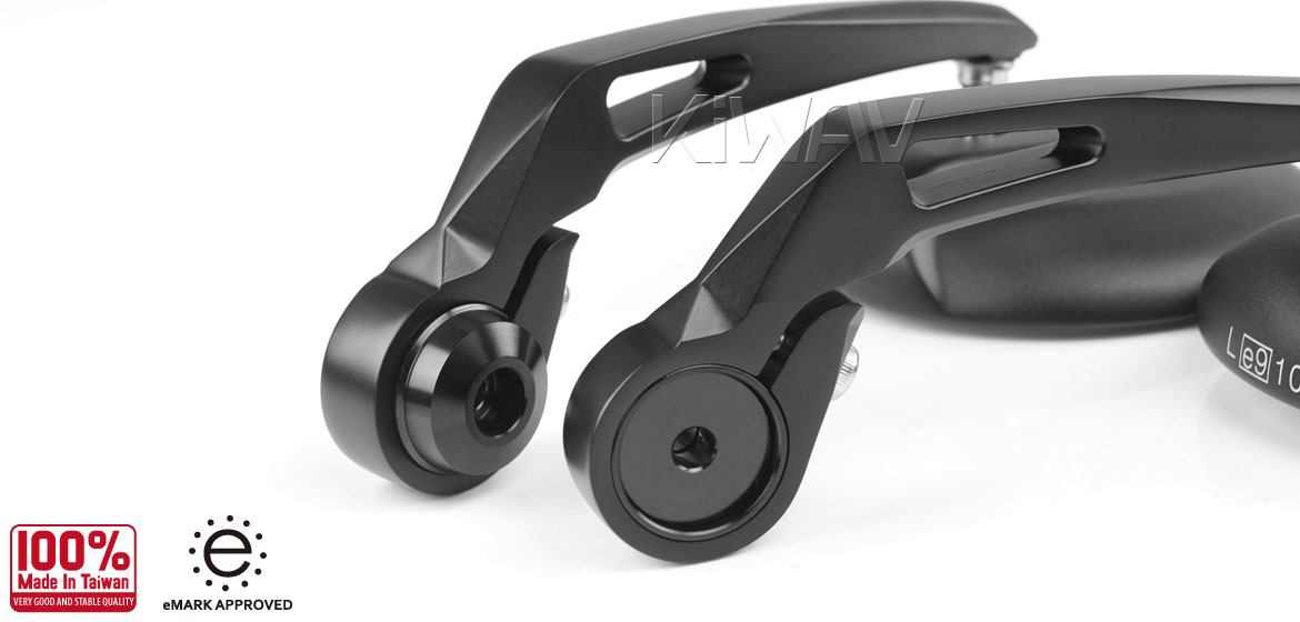 KiWAV RetroHB black motorcycle bar end mirrors for most Moto Guzzi