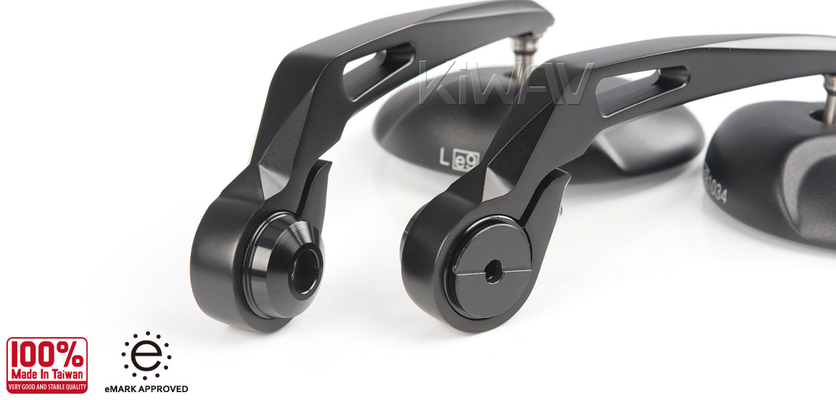 KiWAV RetroHB black motorcycle bar end mirrors