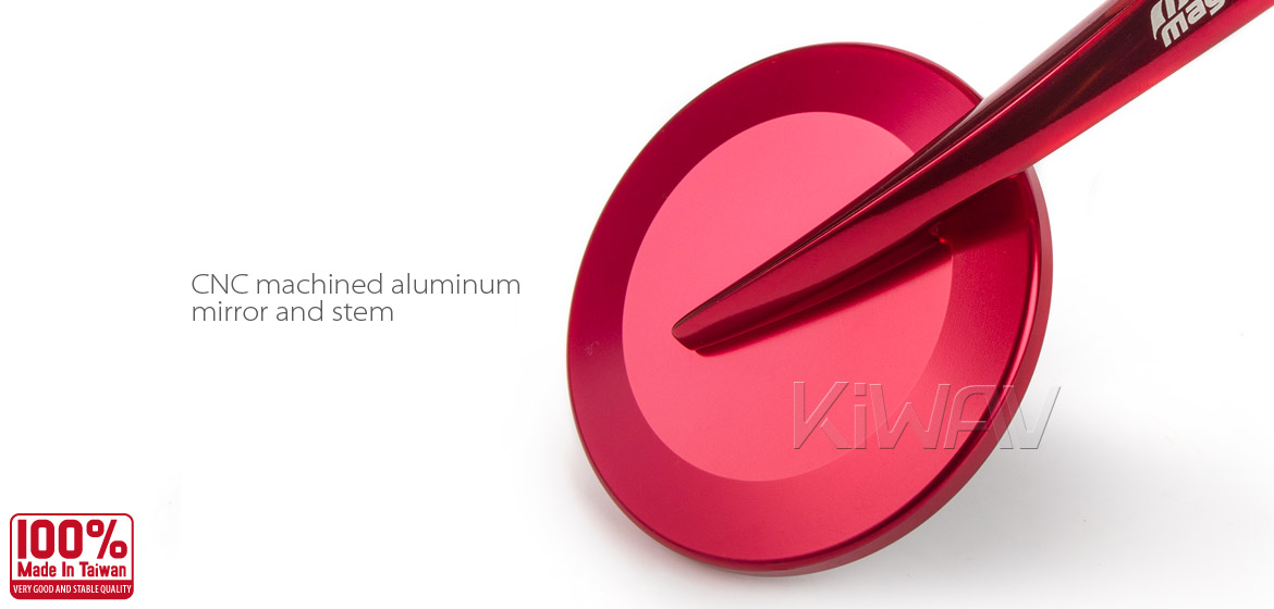 KiWAV Magazi Round 65N dark red bar end mirrors a pair