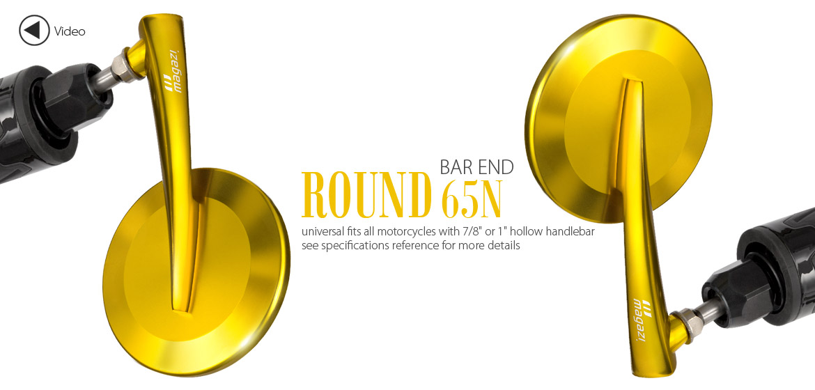 KiWAV Magazi Round 65N titanium gold bar end mirrors a pair
