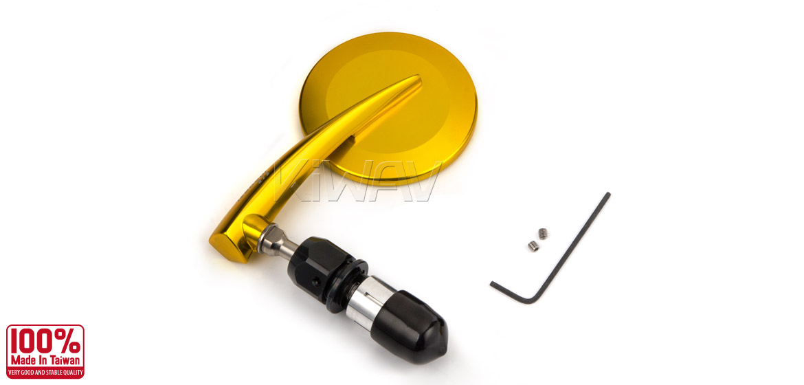 KiWAV Magazi Round 65N yellow gold bar end mirrors right hand