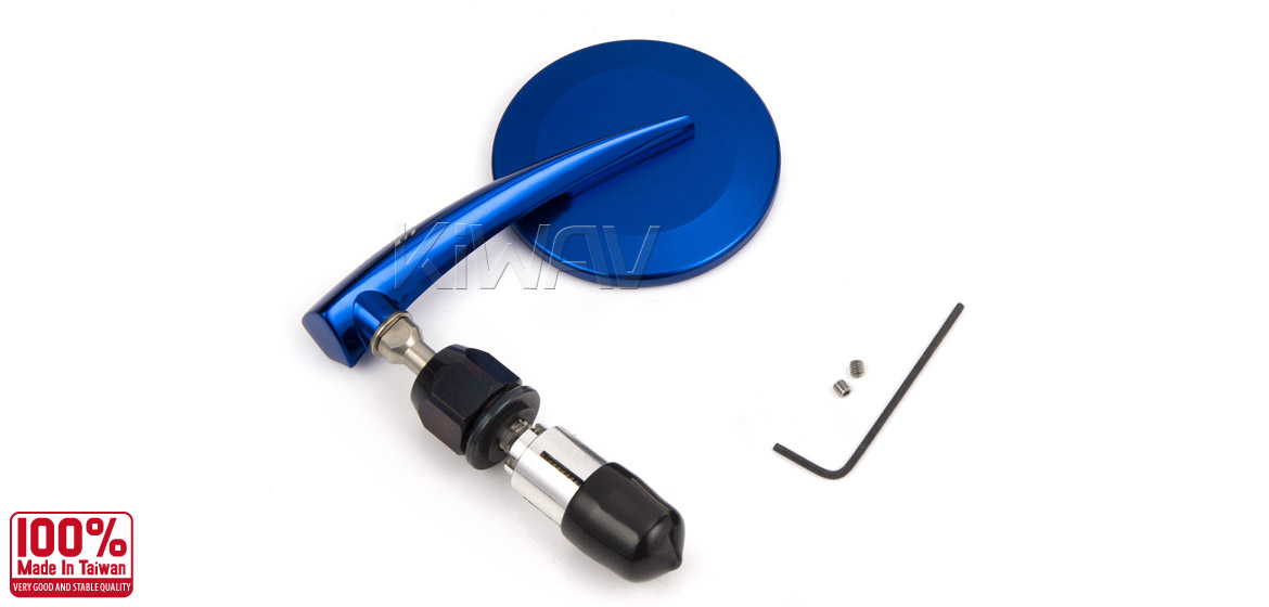 KiWAV Magazi Round 65N blue bar end mirrors right hand