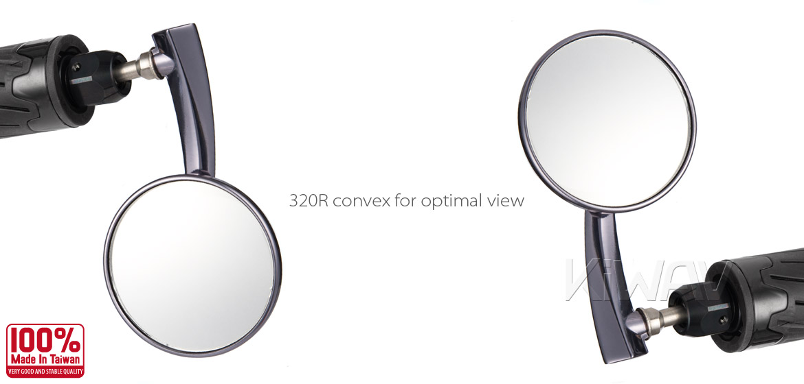 KiWAV Magazi Round 65N gray bar end mirrors right hand