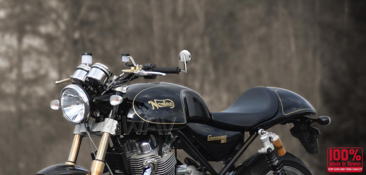 b.m.w Round LEFT x1 bar end mirror 2.5