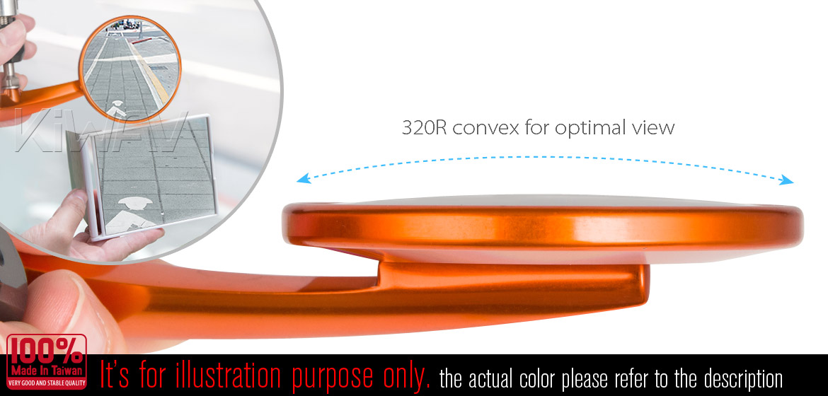 KiWAV Magazi Round 65N dark red bar end mirrors a pair