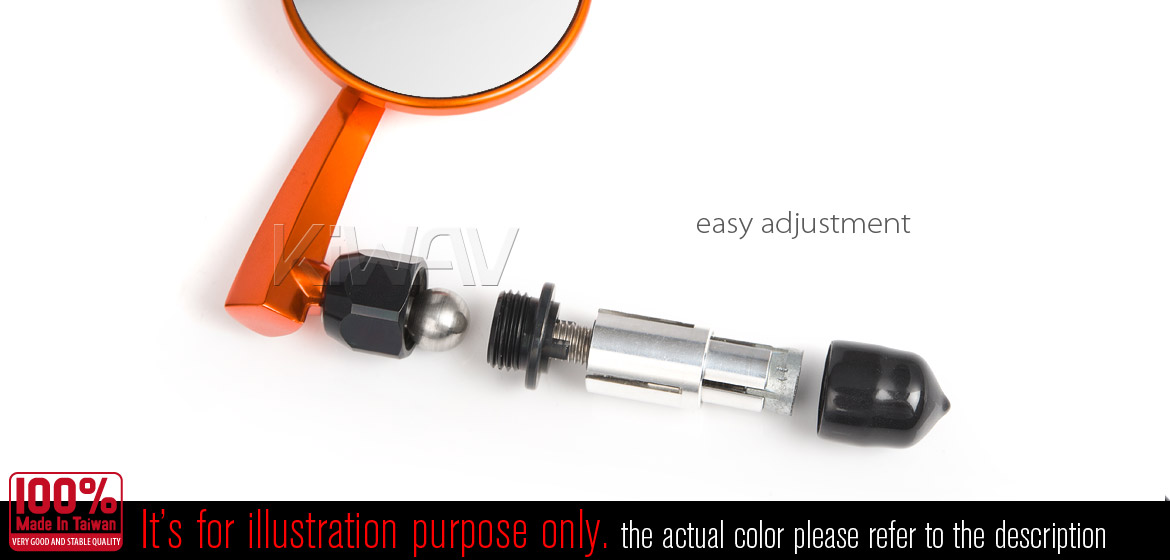 KiWAV Magazi Round 65N dark red bar end mirrors a pair