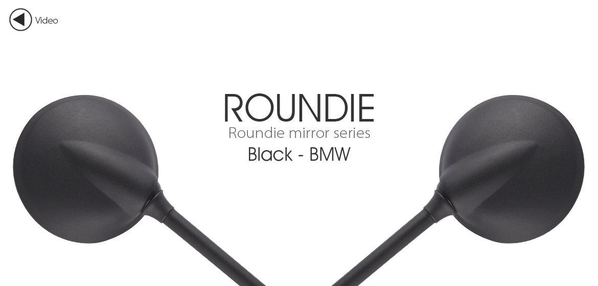 KiWAV Magazi Roundie steel motorcycle mirrors for BMW black