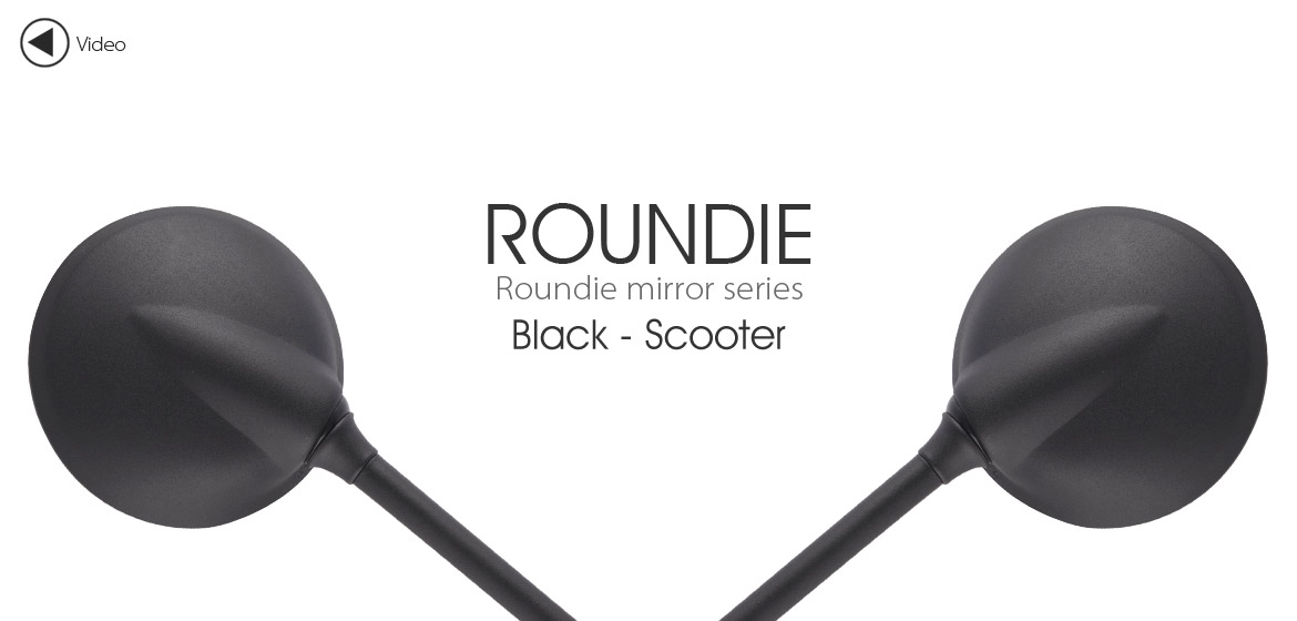 KiWAV Magazi Roundie steel motorcycle mirrors for Scooter black