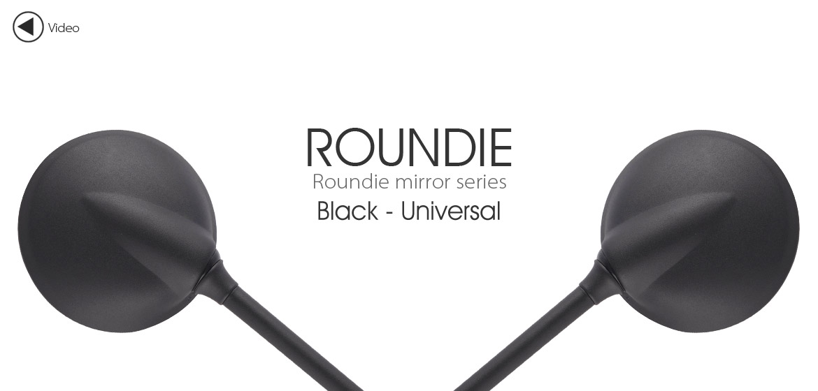KiWAV Magazi Roundie steel motorcycle mirrors universal black