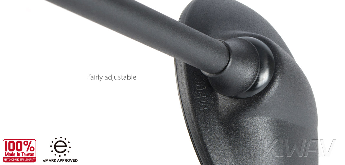 KiWAV Magazi Roundie steel motorcycle mirrors universal black