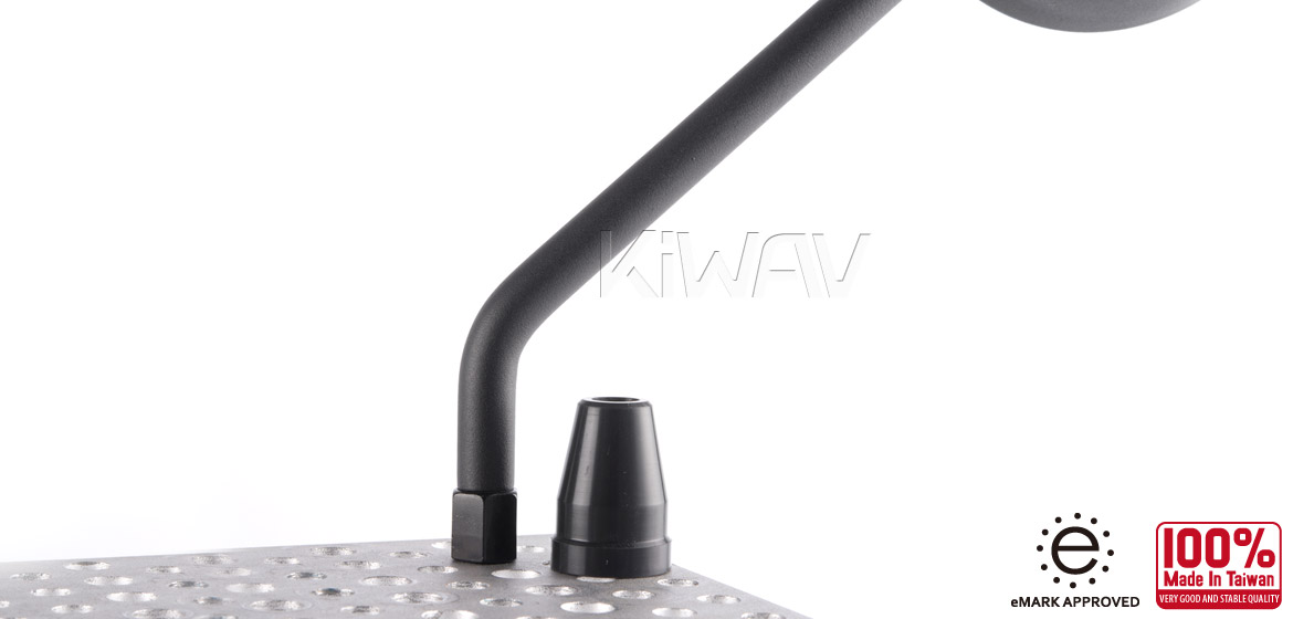 KiWAV Magazi Roundie steel motorcycle mirrors universal black