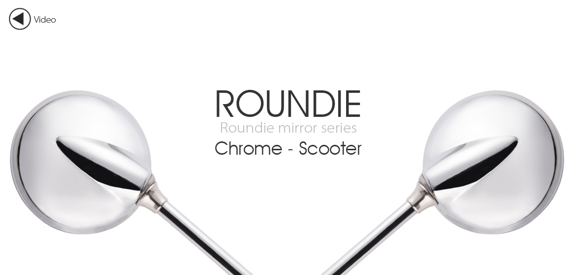 KiWAV Magazi Roundie steel motorcycle mirrors for Scooter chrome