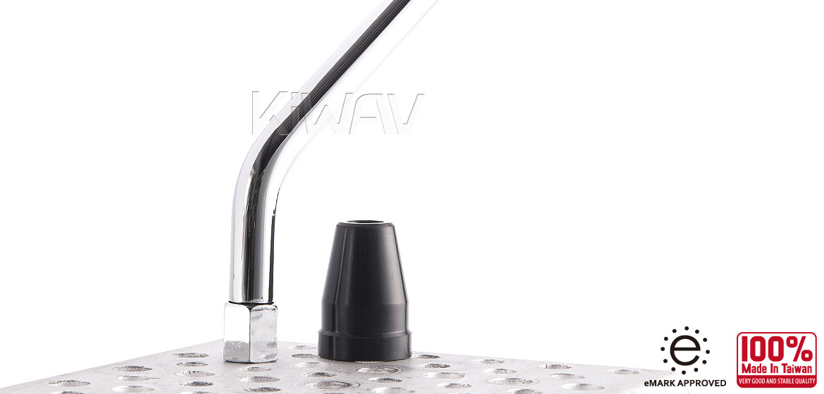 KiWAV Magazi Roundie steel motorcycle mirrors for Scooter chrome