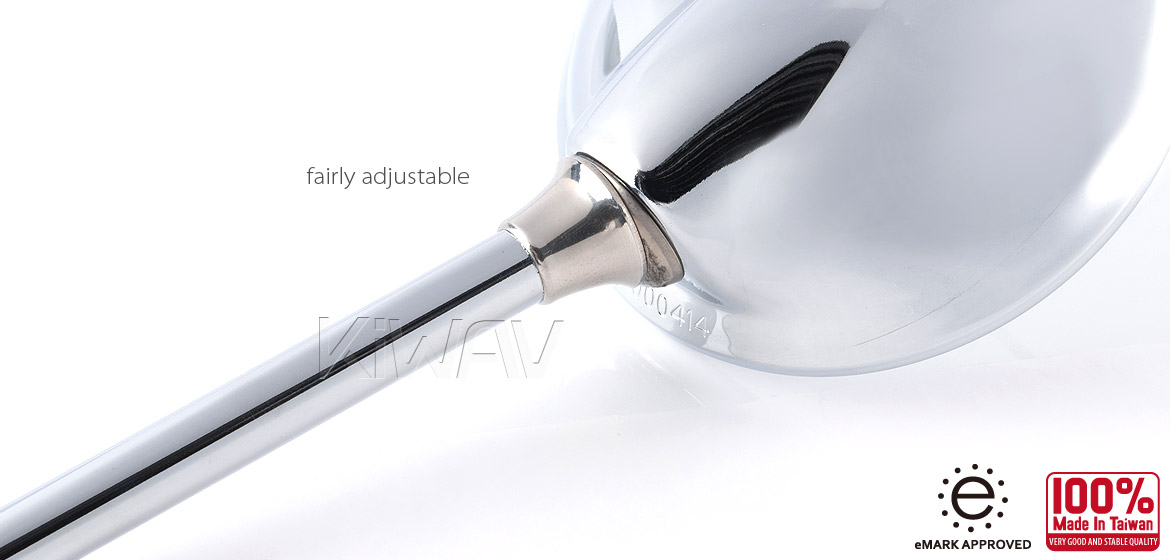 KiWAV Magazi Roundie steel motorcycle mirrors for chrome for Harley Street 750 550
