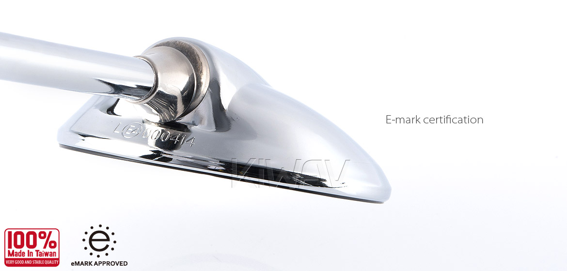 KiWAV Magazi Roundie steel motorcycle mirrors for chrome for Harley Street 750 550