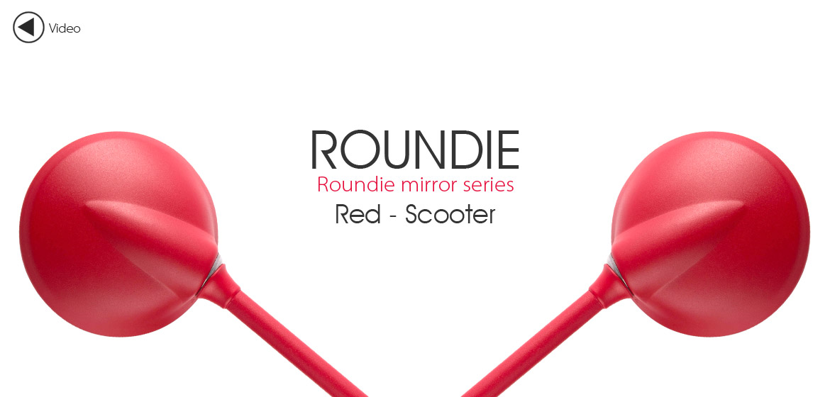 KiWAV Magazi Roundie steel motorcycle mirrors for Scooter red