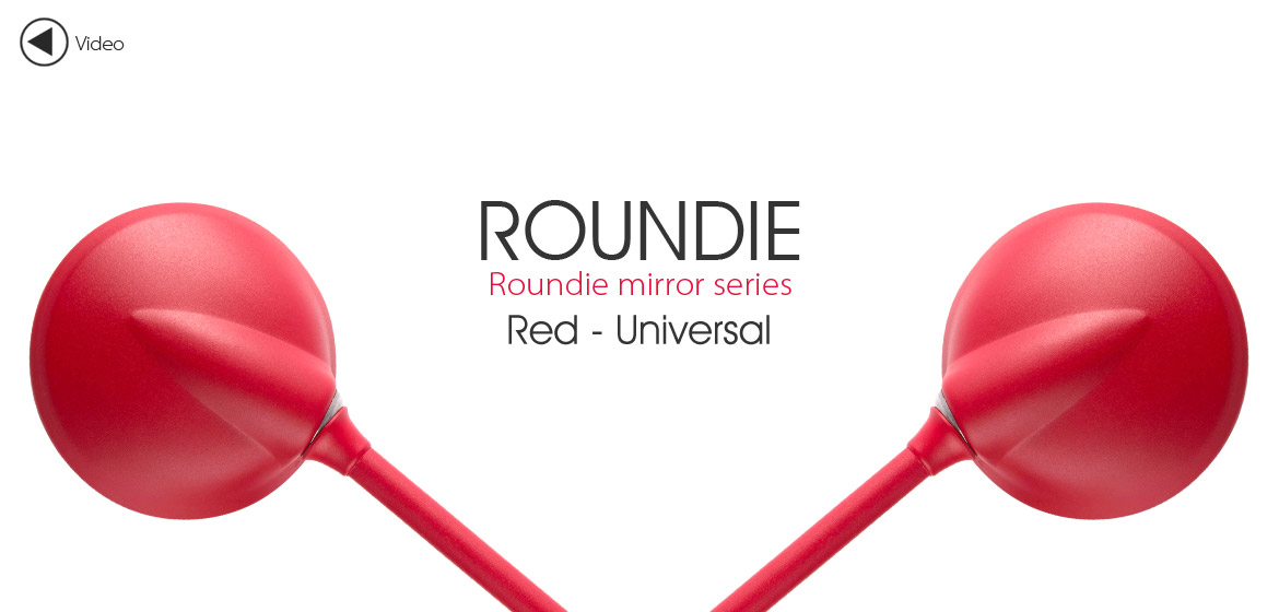 KiWAV Magazi Roundie steel motorcycle mirrors universal red