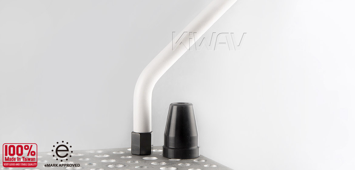 KiWAV Magazi Roundie steel motorcycle mirrors for BMW white