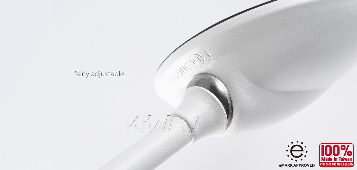 KiWAV Magazi Roundie steel motorcycle mirrors for Scooter white