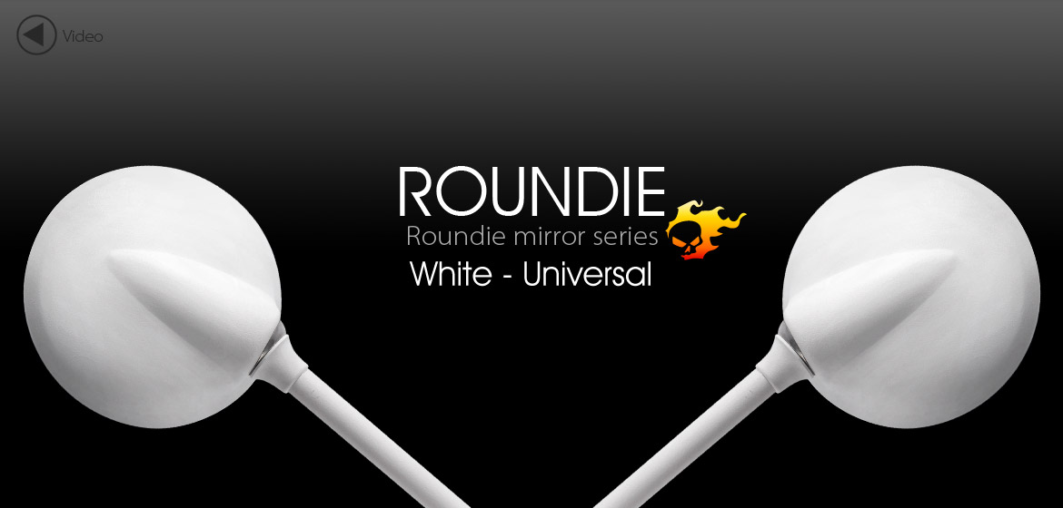 VAWiK Magazi Roundie steel motorcycle mirrors universal white