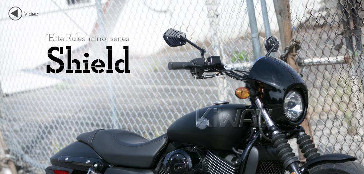 Motorcycle mirrors Shield black compatible with Harley Davidson Street 500/750