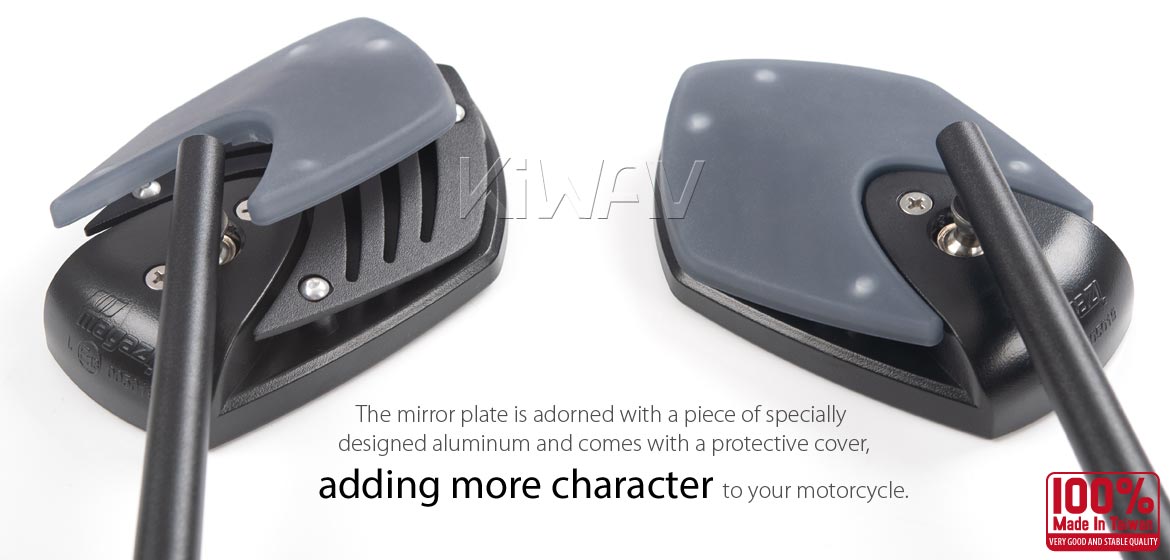 Motorcycle mirrors Shield black 8mm for scooters