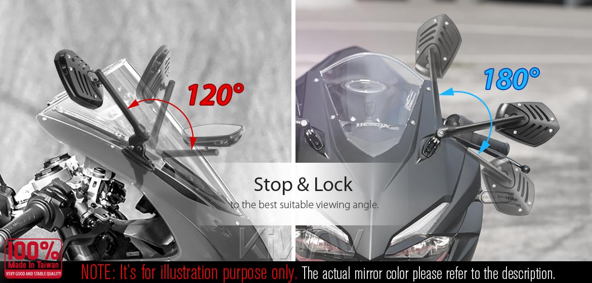 Motorcycle mirrors Shield black fairing mount motorcycle mirrors w/ chrome adapter