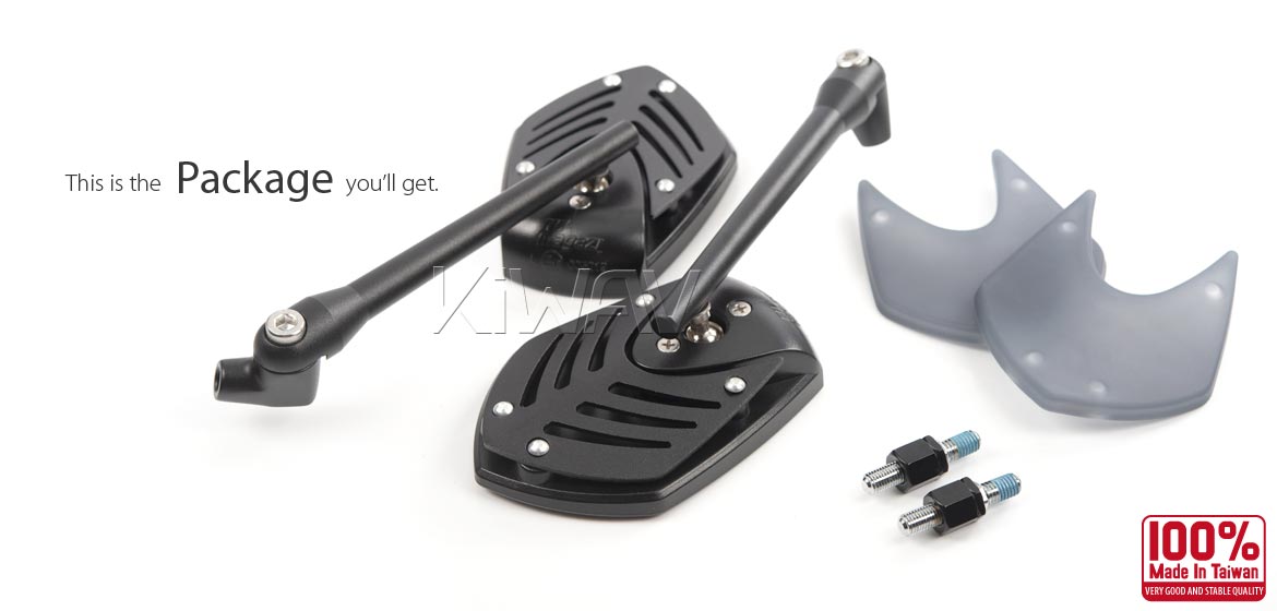 Motorcycle mirrors Shield black compatible with Harley Davidson Street 500/750