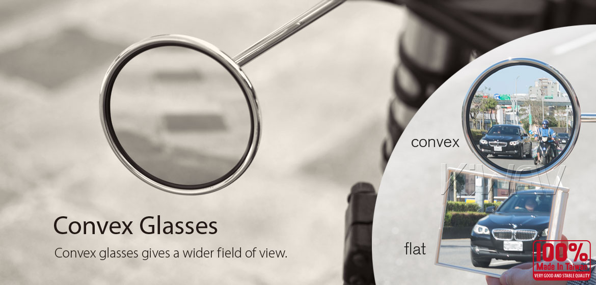KiWAV stainless retro motorcycle mirrors Stan Round