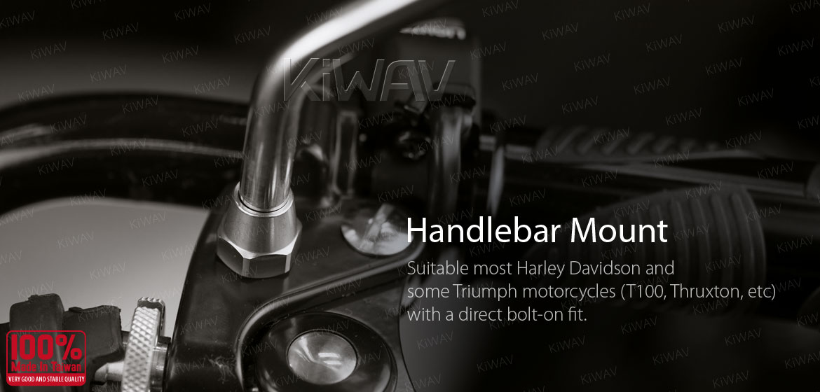 KiWAV stainless retro motorcycle mirrors Stan Round