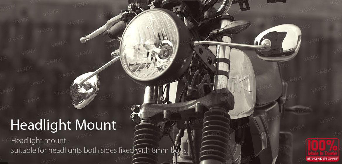 VAWiK stainless retro motorcycle mirrors Stan Square Albert style