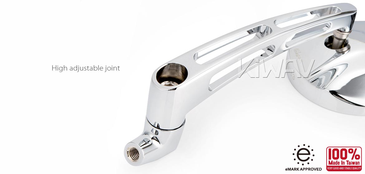 KiWAV motorcycle mirrors Stark chrome Scooter Magazi