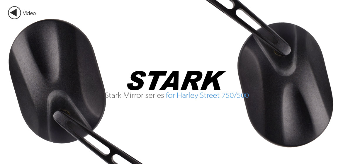 KiWAV motorcycle mirrors Stark black Harley Street 750 500 Magazi