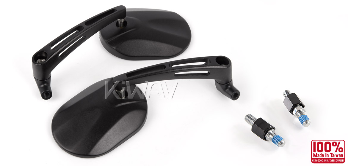 KiWAV motorcycle mirrors Stark black Harley Street 750 500 Magazi