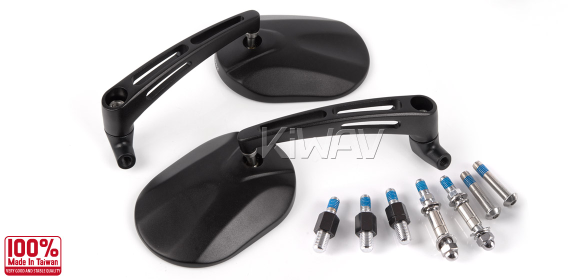 KiWAV motorcycle mirrors Stark black 10mm universal Magazi