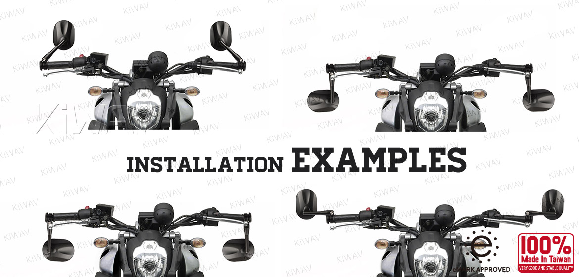 KiWAV bar end mirrors Stark black for Moto Guzzi motorcycles Magazi
