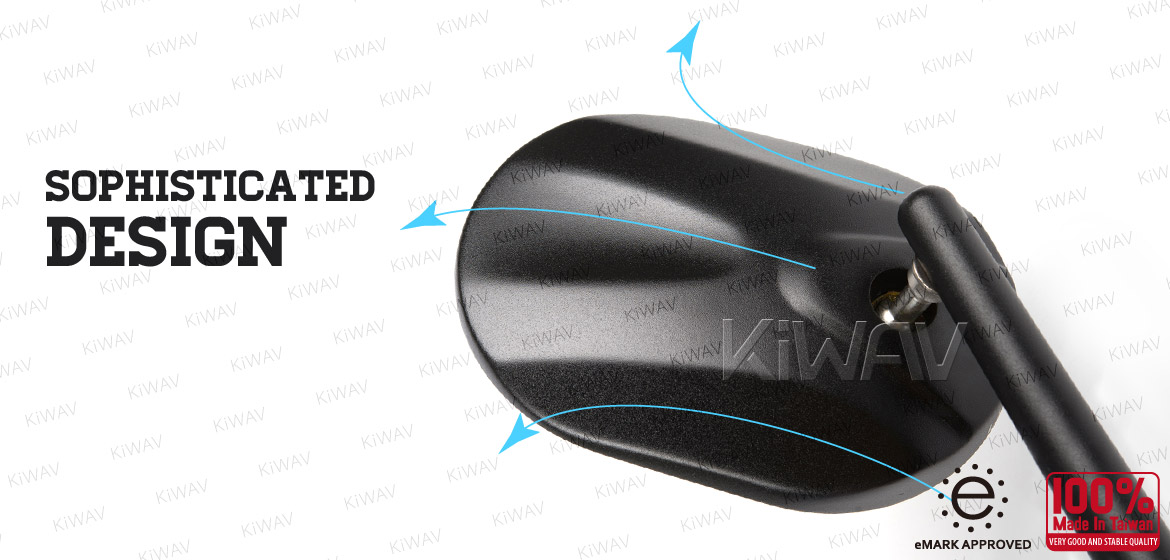 KiWAV bar end mirrors Stark black for Moto Guzzi motorcycles Magazi