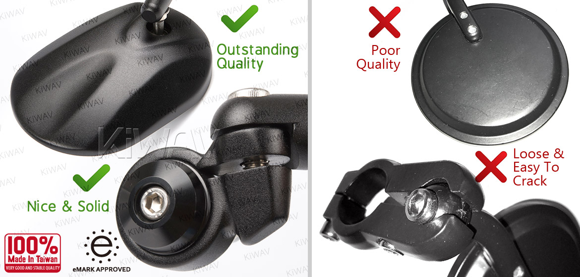 KiWAV bar end mirrors Stark black for Moto Guzzi motorcycles Magazi