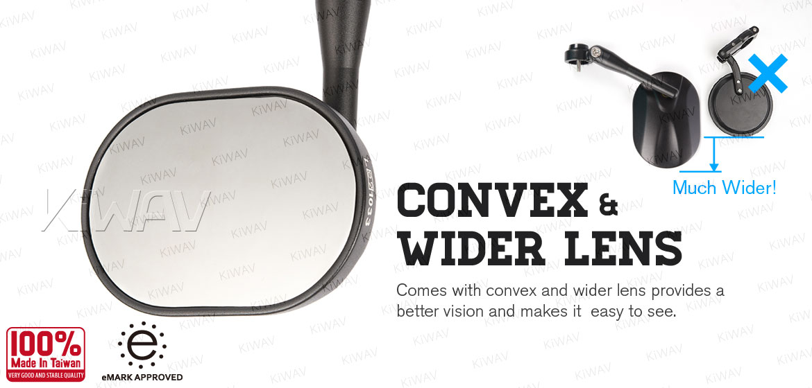 KiWAV bar end mirrors Stark black for Moto Guzzi motorcycles Magazi