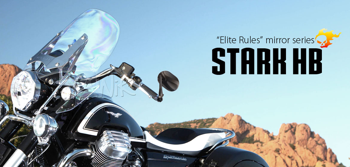 VAWiK bar end mirrors Stark black universal fit Indian Scout Bobber