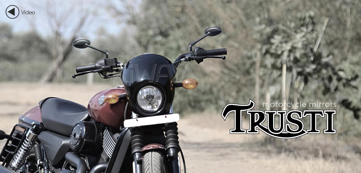 KiWAV motorcycle mirrors Trusti compatible for Harley Davidson Street 500/ 750