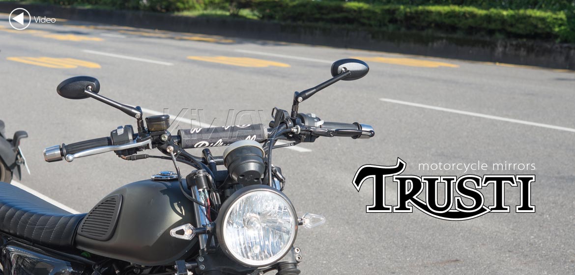 KiWAV motorcycle mirrors Trusti universal fit for 10mm mirror thread and Harley Davidson